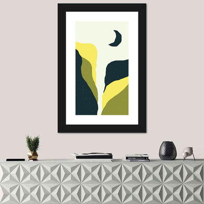 Crescent Moon Cliff and Mountain Wall Art