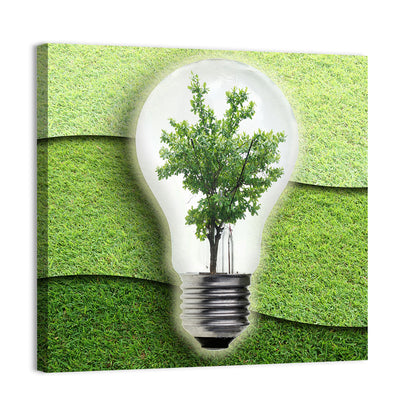 Light Bulb Tree Earth Concept Wall Art