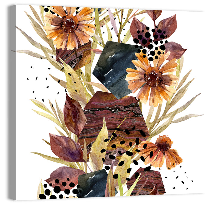 Autumn Floral Illustration Wall Art as a canvas print
