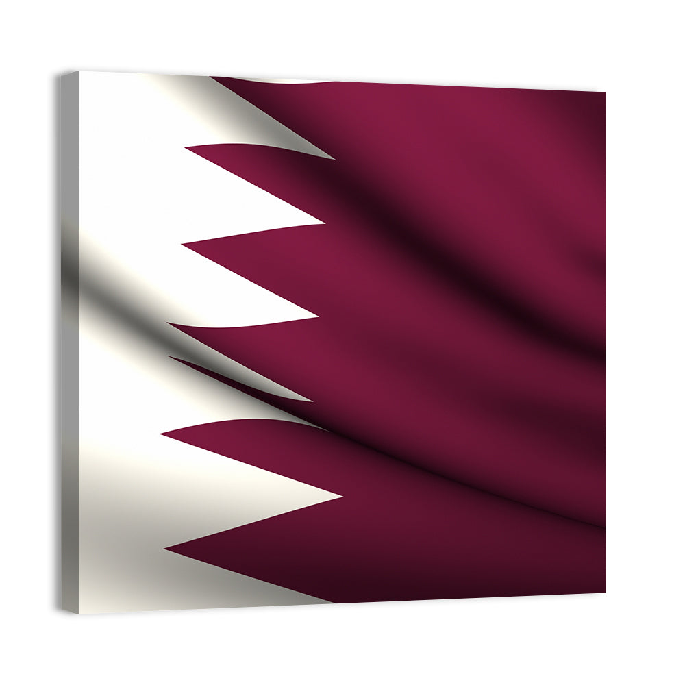 Waving Qatar Flag Wall Art