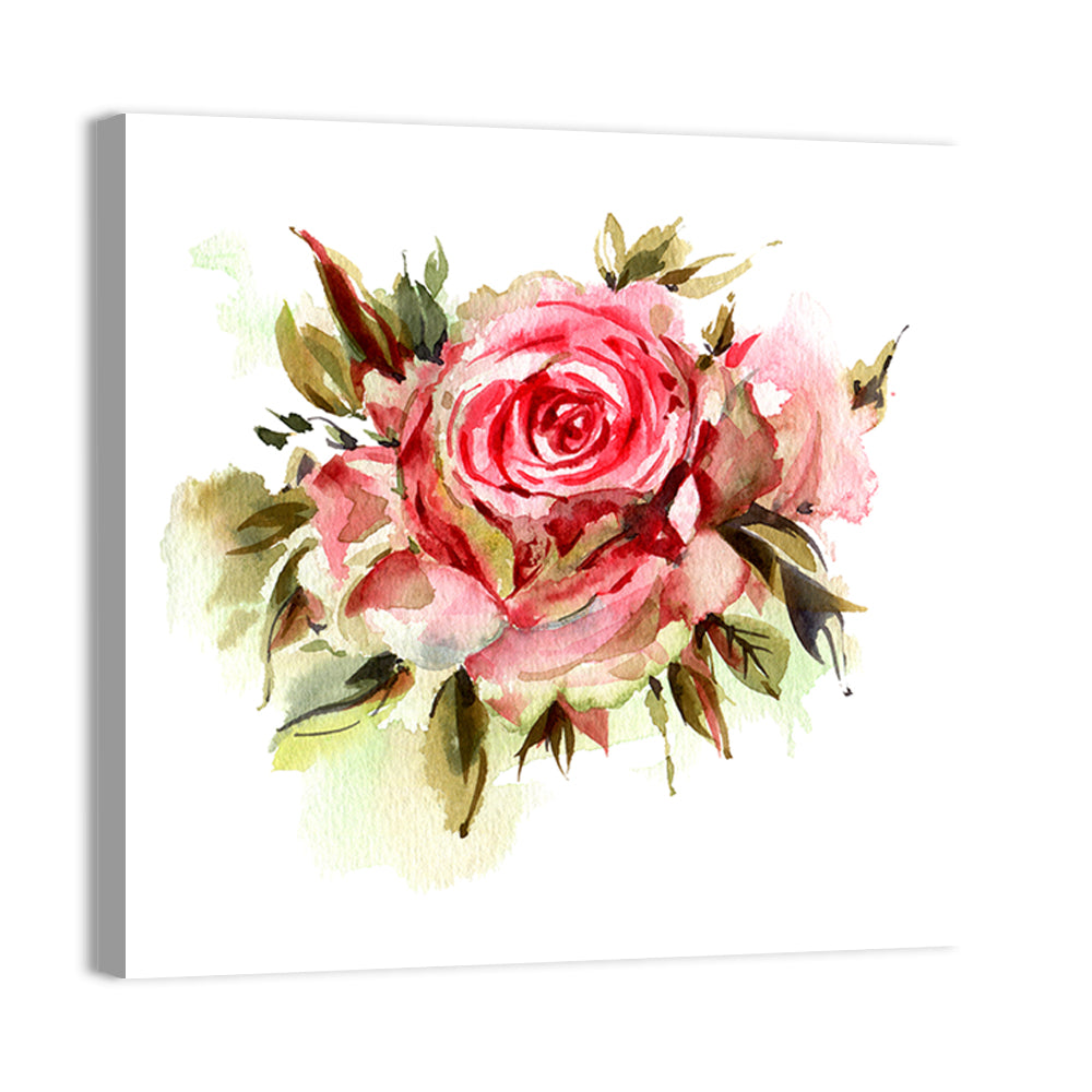 Single Bloom Rose Watercolor Wall Art