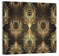 Gold Peacock Feather Pattern Wall Art