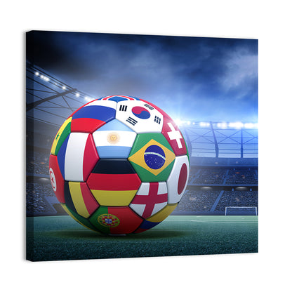 Soccer Ball on Stadium Pitch Wall Art