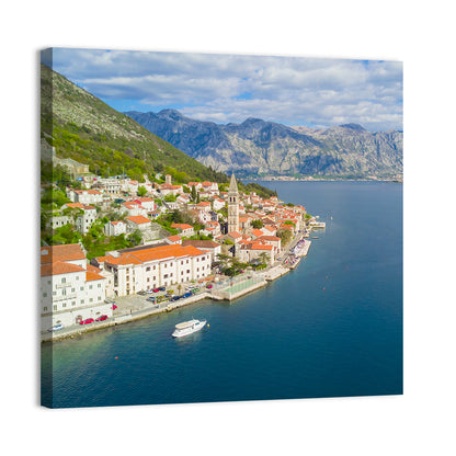 Perast Aerial Coastal View Wall Art