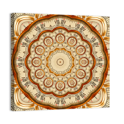 Antique Golden Clock Mandala Wall Art