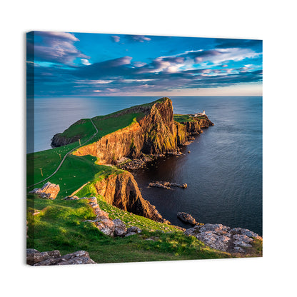 Neist Point Lighthouse at Golden Hour Wall Art