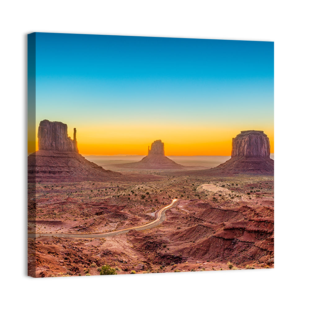 Monument Valley Sunrise with Winding Road Wall Art
