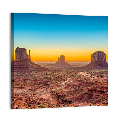 Monument Valley Sunrise with Winding Road Wall Art