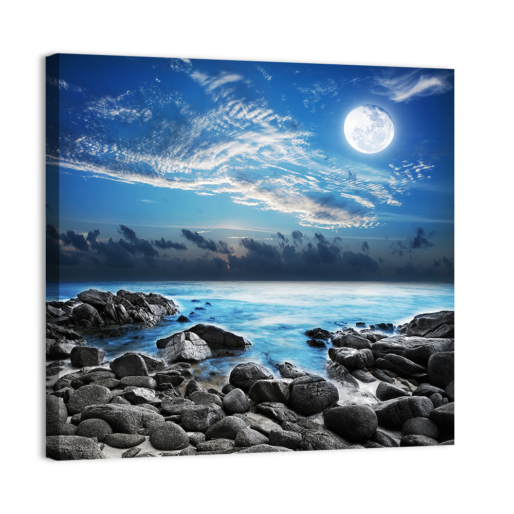 Full Moon Over Tropical Bay Wall Art