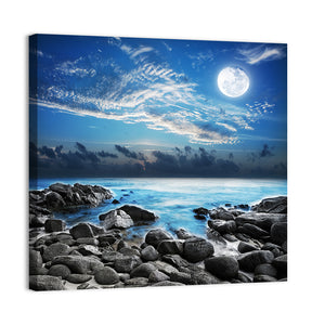 Full Moon Over Tropical Bay Wall Art