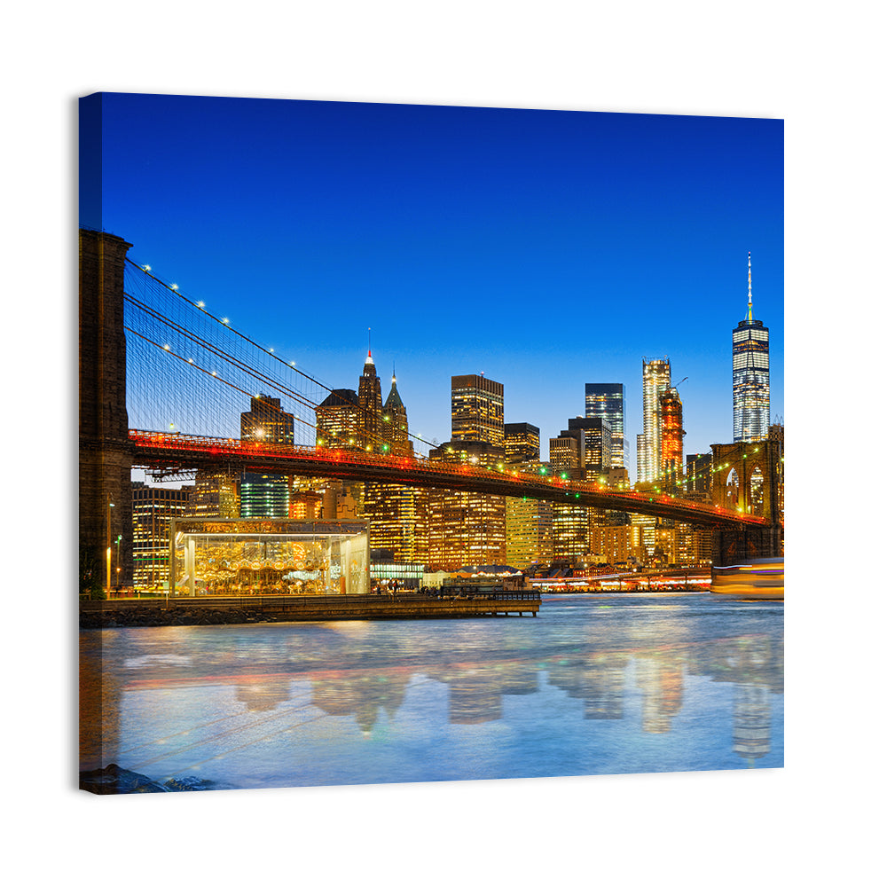 Brooklyn Bridge at Dusk, Lower Manhattan Wall Art