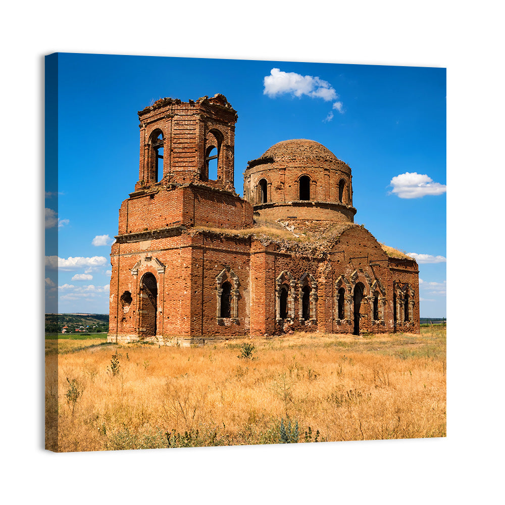 Sunlit Ruined Orthodox Cathedral Wall Art