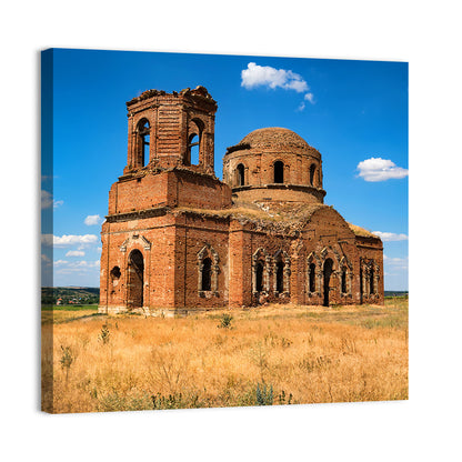 Sunlit Ruined Orthodox Cathedral Wall Art