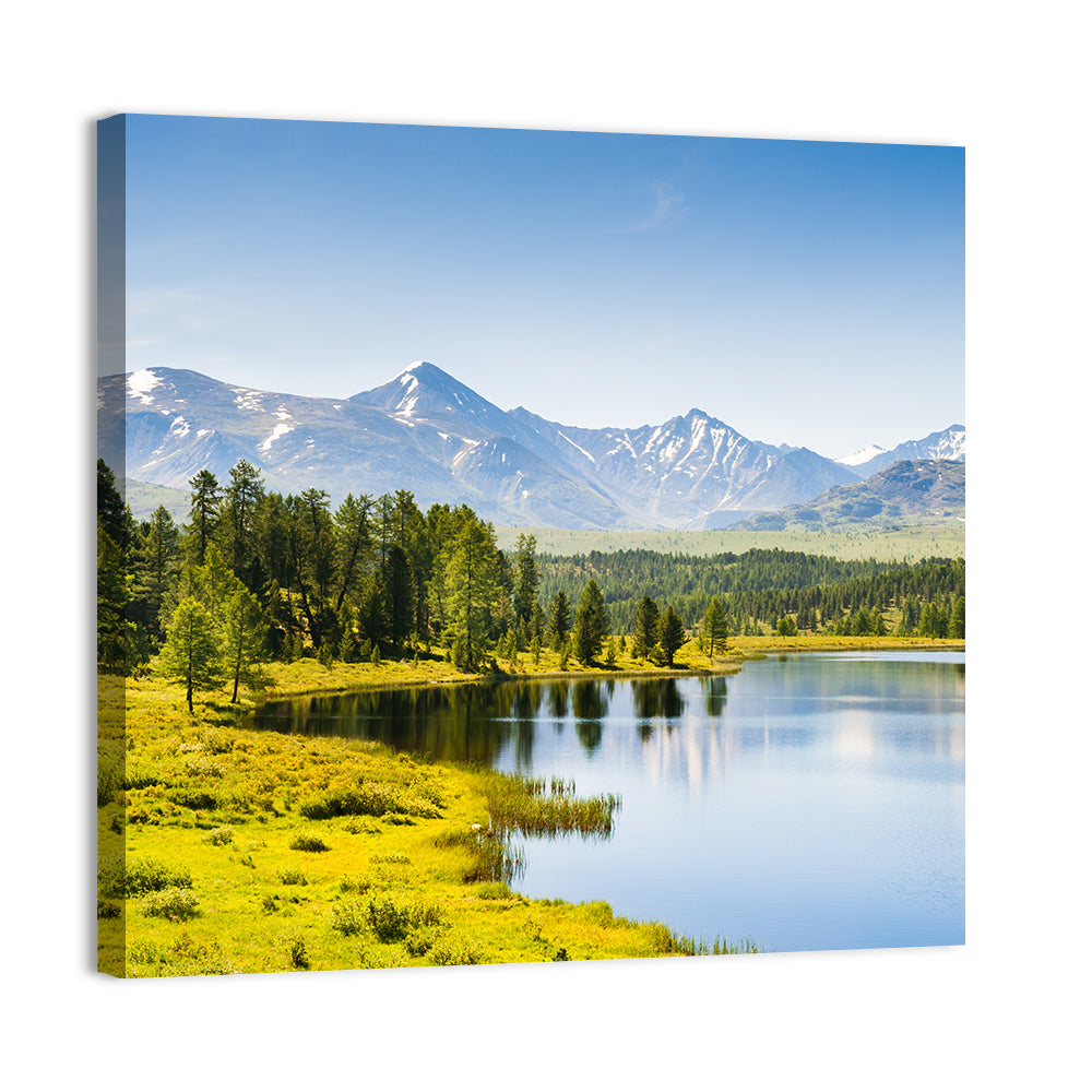 Altai Lake with Snow Capped Peaks Wall Art