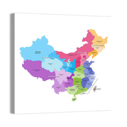 Map Of China Provinces Wall Art