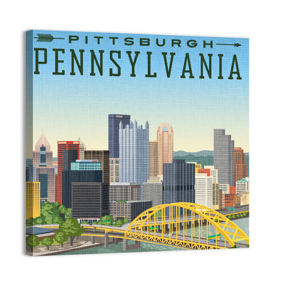 Pittsburgh Fort Pitt Bridge Skyline Wall Art