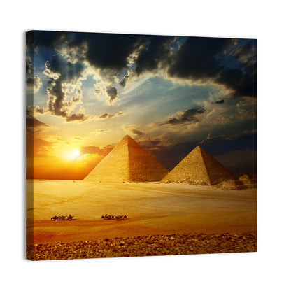 Great Pyramids of Giza at Dusk Wall Art