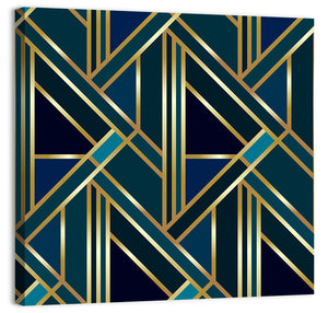 Golden Geometric Pattern Wall Art