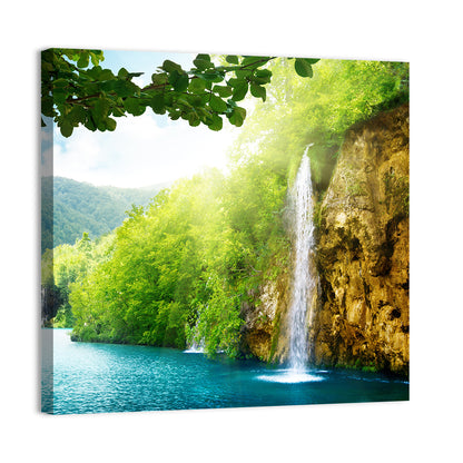 Plitvice Lakes Forest Waterfall Wall Art