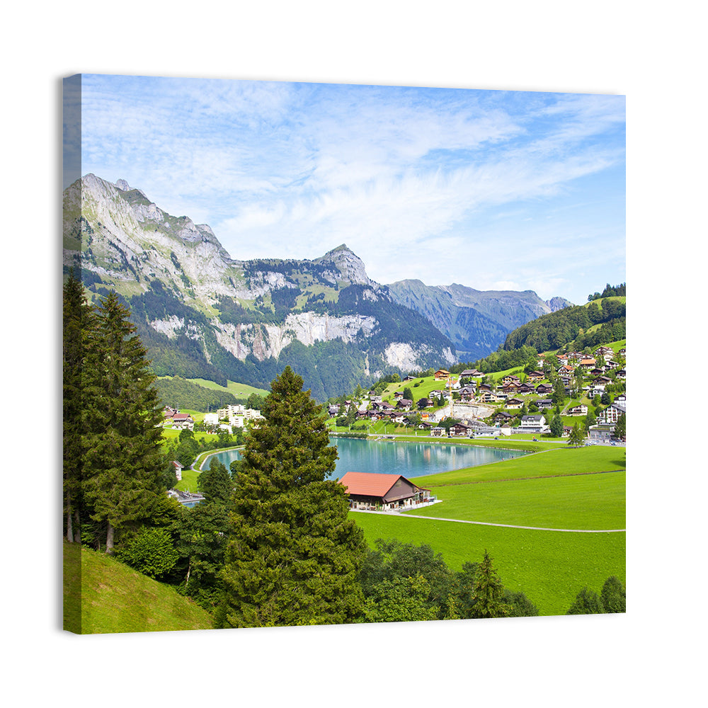 Lungern Lake Village Wall Art