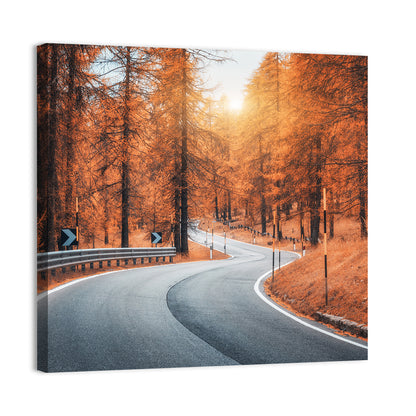 Autumn Road at Sunset Wall Art