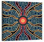 Concentric Dot Sunburst Illustration Wall Art