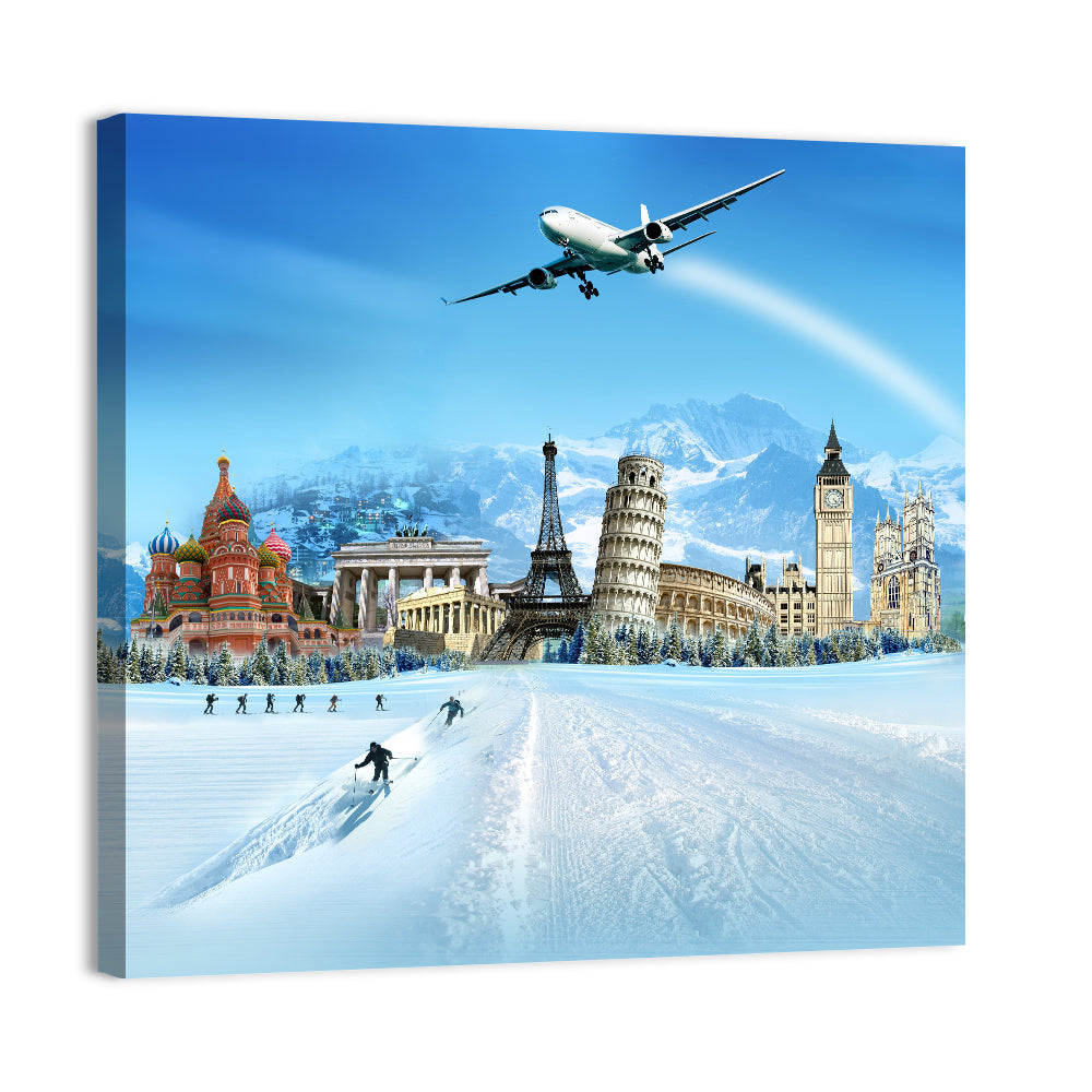 Global Landmarks Collage Wall Art