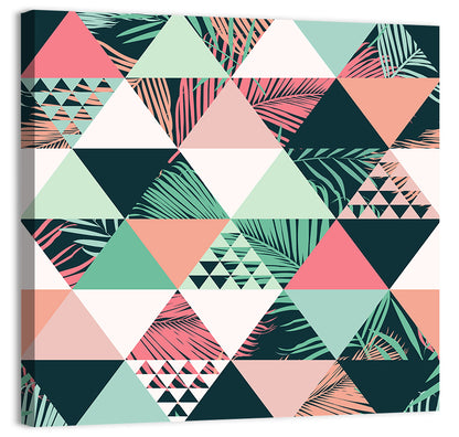 Geometric Tropical Palm Leaves Wall Art