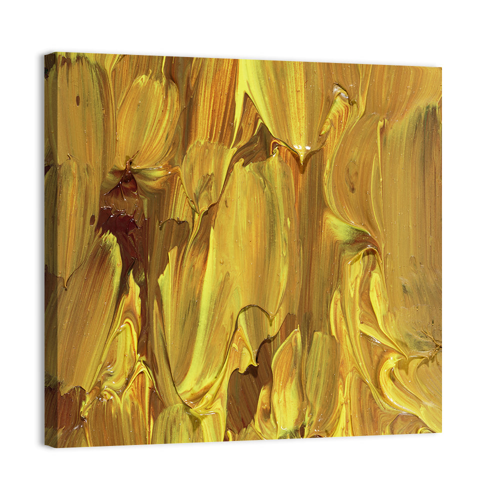 Golden Impasto Oil Study Wall Art