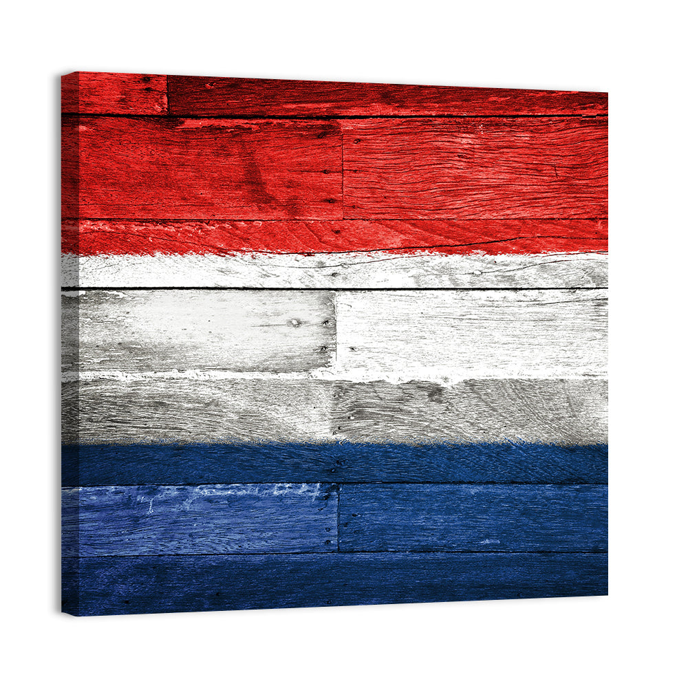 Dutch Flag on Distressed Wood Wall Art