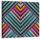 Embroidered Chevron Stripe Pattern Wall Art