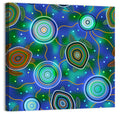 Dot Painted Sea Turtles and Jellyfish Pattern Wall Art