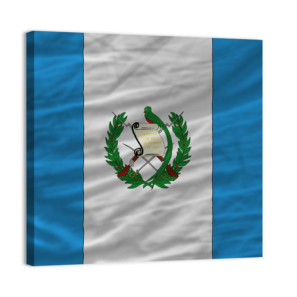 Guatemala Flag with Coat of Arms Wall Art