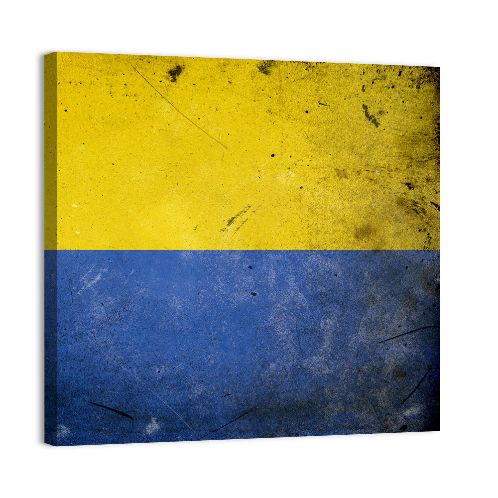 Distressed Ukraine Flag Wall Art
