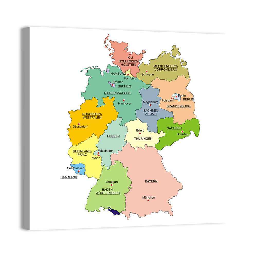 Germany Map Infographic Wall Art