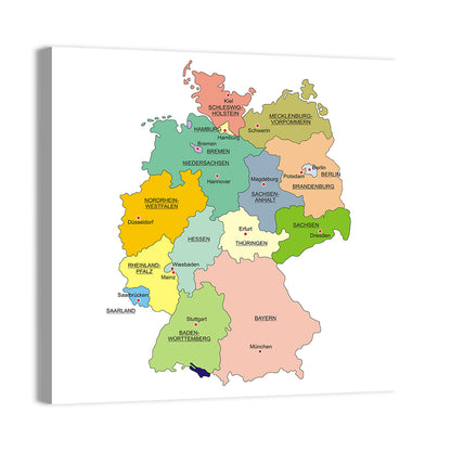 Germany Map Infographic Wall Art