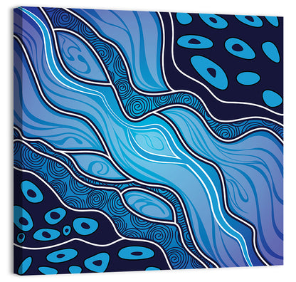 River Flow Vector Painting Wall Art