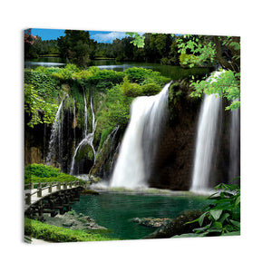 Scenic Forested Waterfall Wall Art