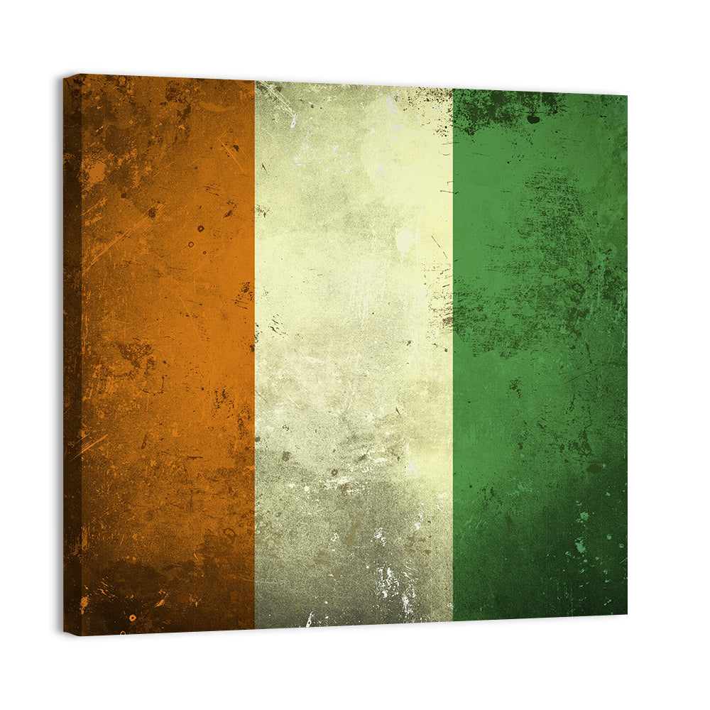 Ivory Coast Vintage Flag Wall Art