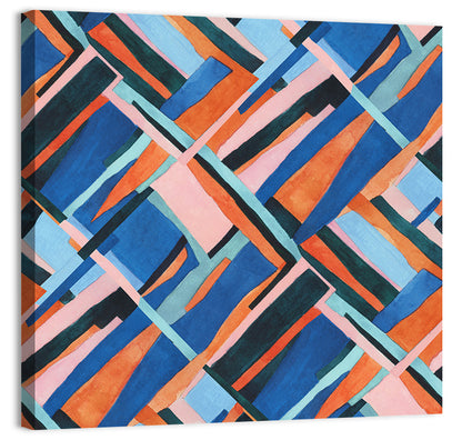Watercolor Diagonal Grid Wall Art