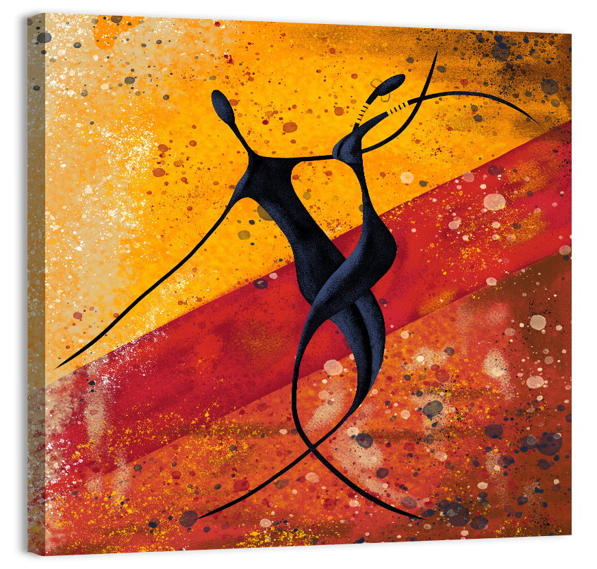 Passionate African Dance Illustration Wall Art