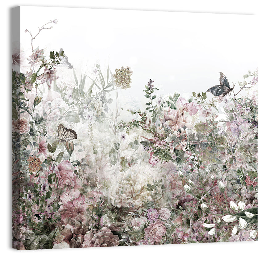 Faded Watercolor Floral Garden Wall Art