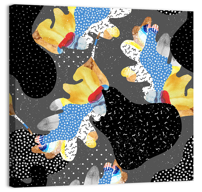 Fluid Leaf Collage Pattern I Wall Art as a canvas print