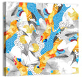 Fluid Leaf Shapes Pattern Wall Art