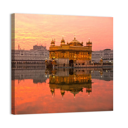 Golden Temple at Sunset Wall Art