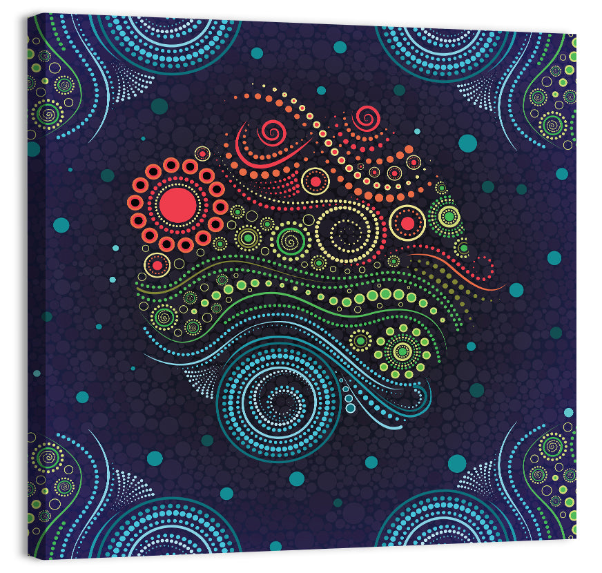 Concentric Floral Dot Illustration Wall Art