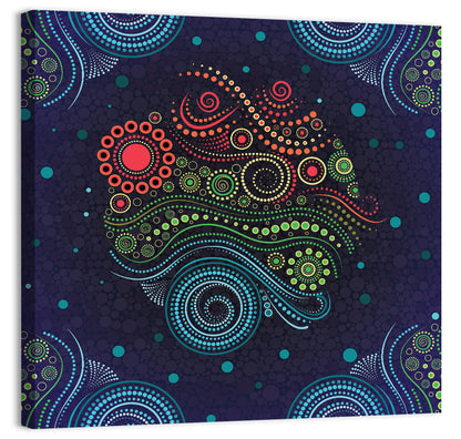 Concentric Floral Dot Illustration Wall Art