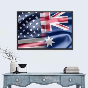 USA & Australia Flag Wall Art