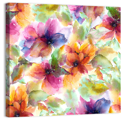 Vibrant Watercolor Floral Pattern Wall Art
