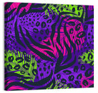 Neon Tropical Leaf Pattern Wall Art
